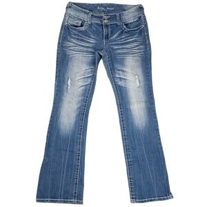Ariya Jeans Womens 13/14 Bootcut Distressed Embellished Low Rise Denim Casual